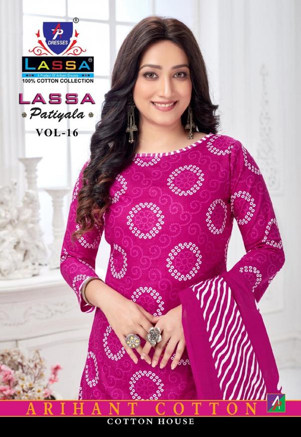 Ap Lassa Patiyala Vol-16 Cotton Designer Patiyala Dress Material 